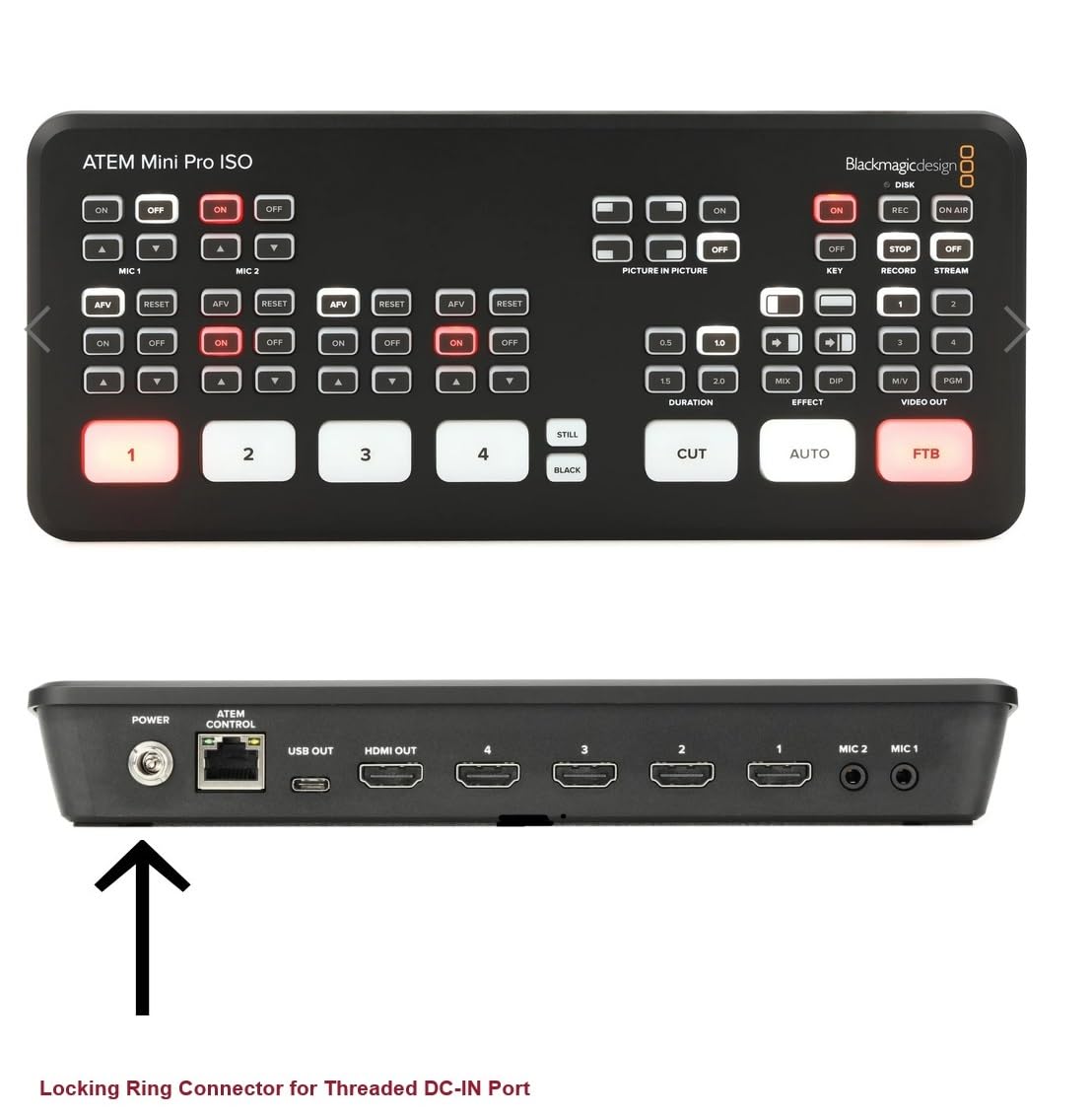 Amazon.com : Locking Ring AC Adapter Compatible with Blackmagic